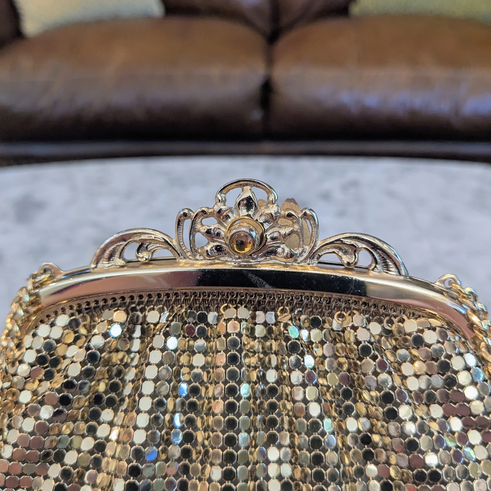 Whiting & Davis #2722 Gold Mesh Shoulder Bag/Clutch - Picture 2 of 7